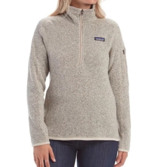 Patagonia Better Sweater 1/4 Quarter Zip Pullover Women’s Size S Pelican Beige - Picture 9 of 16
